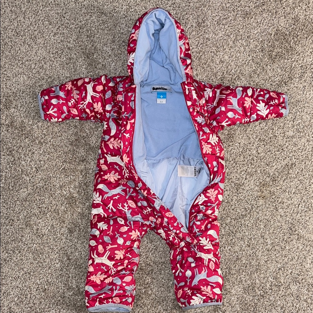 Columbia Red and White Kids One Piece Footie